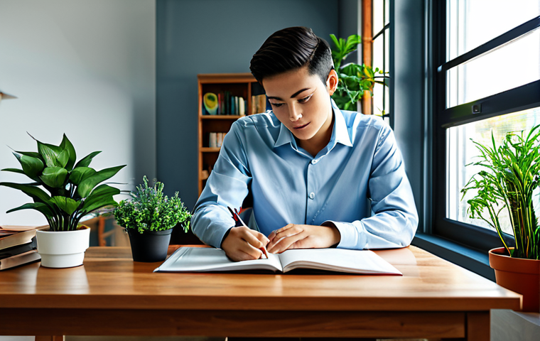 환경영향평가사 자격 취득 절차 - Professional Environment Assessor**

"A professional female environmental assessor in a modest busin...