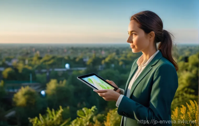 환경영향평가사 취업 포트폴리오 작성 - **Prompt:** A highly skilled environmental impact assessor, a woman in her late 30s with a focused e...